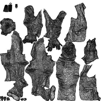 3D people model man business, scanned human for 3ds Max rendering, wireframe top-down view