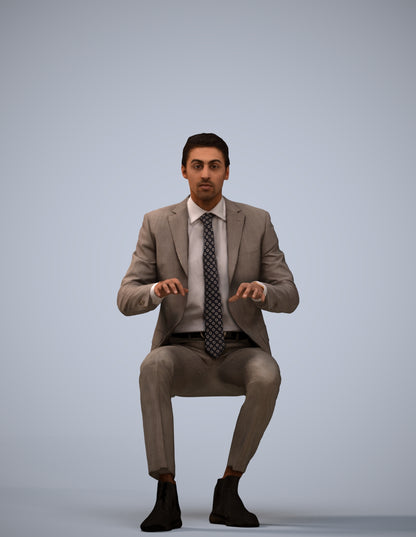 realistic 3D human man business, archviz people FBX OBJ for Blender