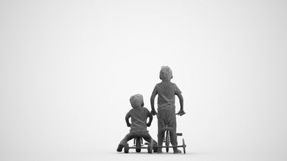 realistic 3D boy casual kids, scanned archviz people for Blender and 3ds Max, wireframe front view