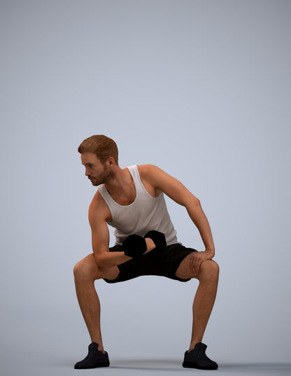 realistic 3D human man sport, archviz people FBX OBJ for Blender