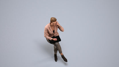 photogrammetry 3D woman business, realistic human model archviz FBX, back view render