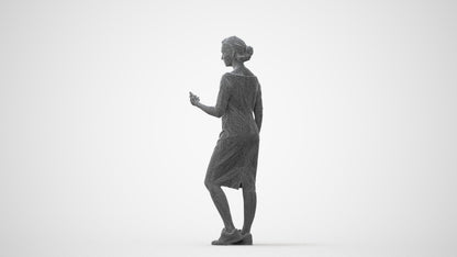 3D people model woman casual standing, scanned human for 3ds Max rendering, square thumbnail
