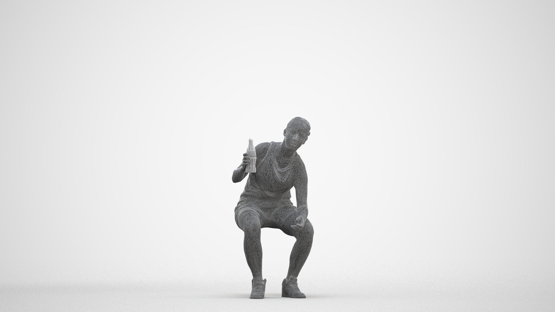 photogrammetry 3D woman sport, realistic human model archviz FBX, three-quarter front view render