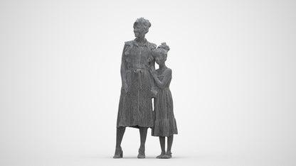 3D people model girl casual kids, scanned human for 3ds Max rendering, three-quarter front view render