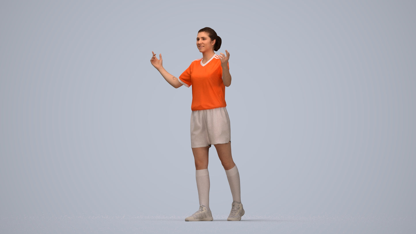 scanned 3D woman sport, photogrammetry people for Enscape and V-Ray, top-down view render