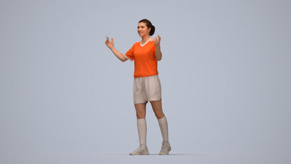 scanned 3D woman sport, photogrammetry people for Enscape and V-Ray, top-down view render