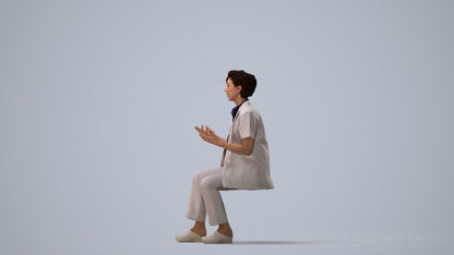 scanned 3D woman medical, photogrammetry people for Enscape and V-Ray, three-quarter view render