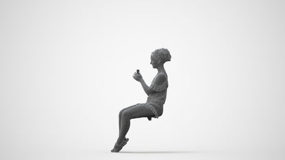 realistic 3D human girl casual kids, archviz people FBX OBJ for Blender, square thumbnail