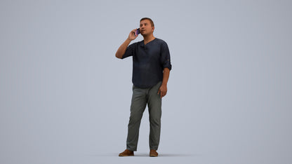scanned 3D man casual standing, photogrammetry people for Enscape and V-Ray, standing pose render