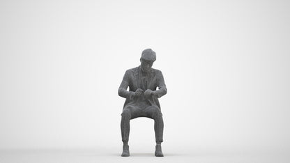 scanned 3D man business, photogrammetry people for Enscape and V-Ray, three-quarter front view render