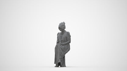 realistic 3D woman casual standing, scanned archviz people for Blender and 3ds Max, wireframe back view