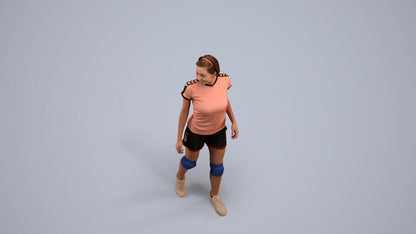 3D people model woman sport, scanned human for 3ds Max rendering, back view render
