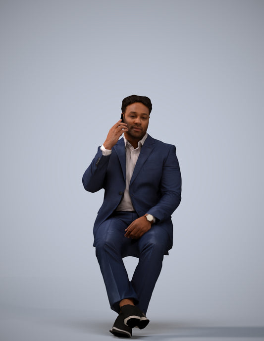 3D people model man business, scanned human for 3ds Max rendering