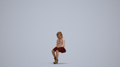 realistic 3D people girl casual kids, render-ready for V-Ray and Corona, FBX OBJ, standing pose render
