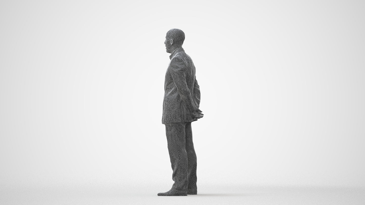 3D scanned man business, photorealistic archviz people for Enscape and SketchUp, square thumbnail