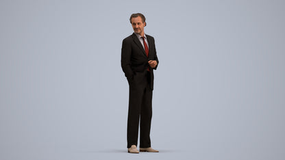 3D scanned man business, photorealistic archviz people for Enscape and SketchUp, standing pose render
