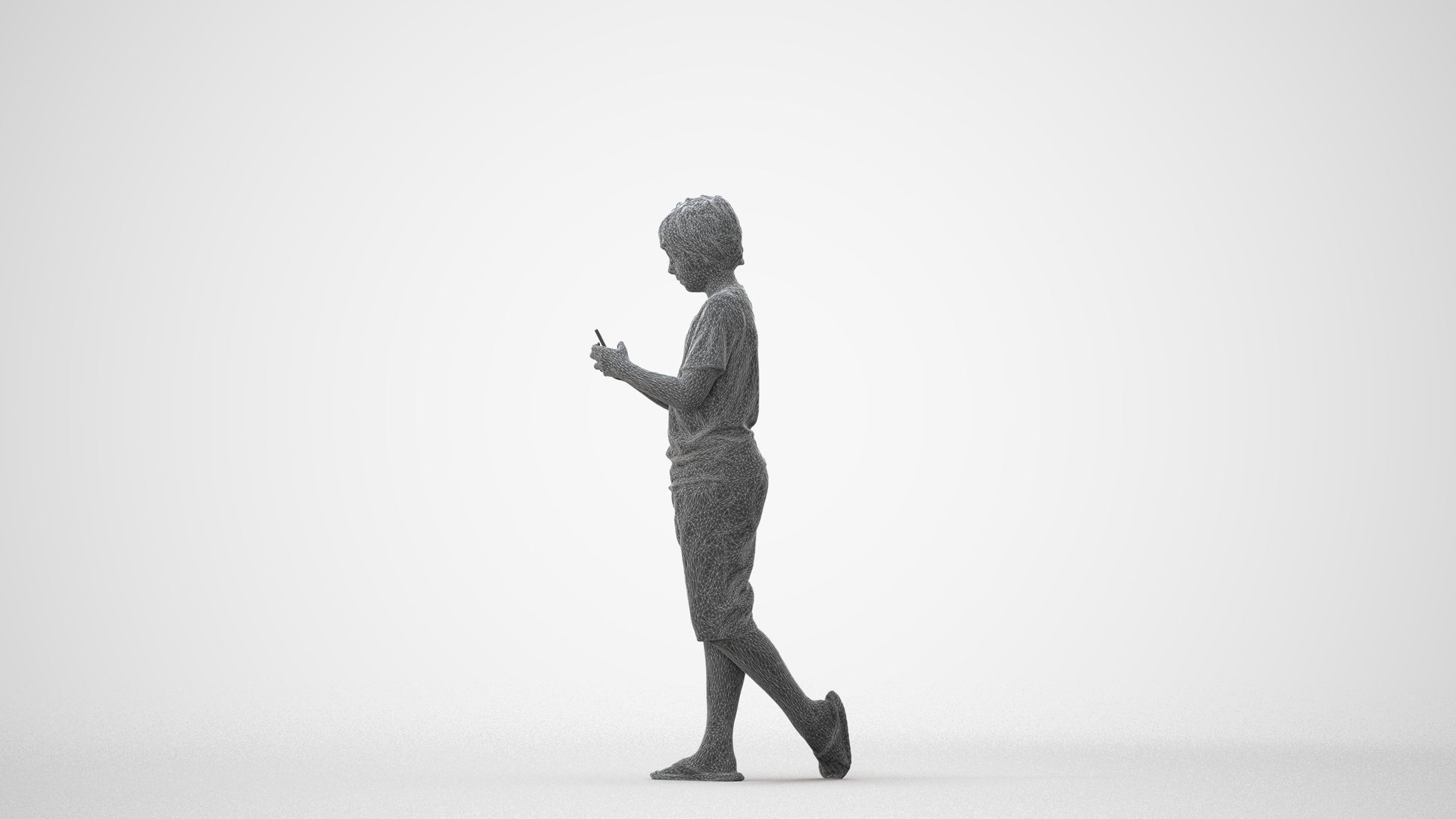 scanned 3D boy casual kids, photogrammetry people for Enscape and V-Ray, square thumbnail