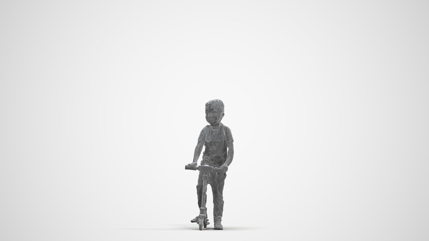 3D people model boy casual kids, scanned human for 3ds Max rendering, three-quarter front view render