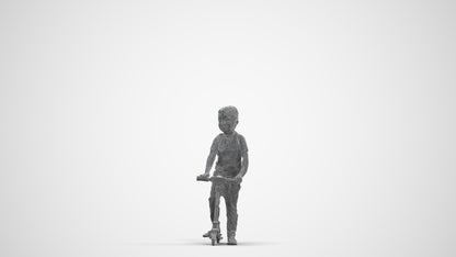 3D people model boy casual kids, scanned human for 3ds Max rendering, three-quarter front view render