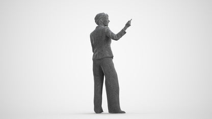 scanned 3D woman business, photogrammetry people for Enscape and V-Ray, wireframe front view