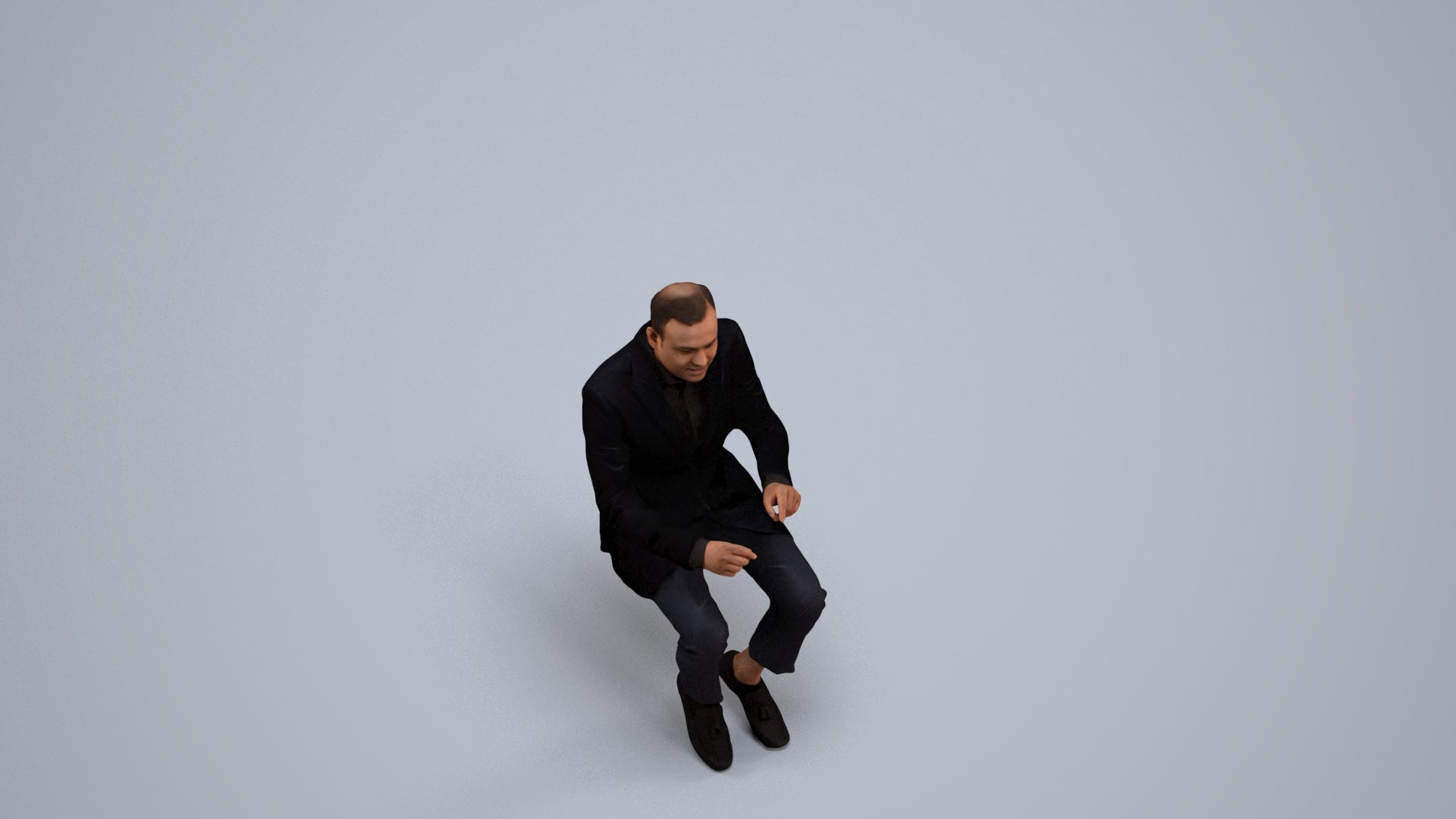 realistic 3D man business, scanned archviz people for Blender and 3ds Max, back view render