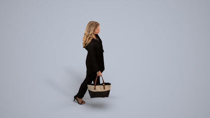realistic 3D woman casual walking, scanned archviz people for Blender and 3ds Max, back view render