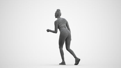 realistic 3D people woman sport, render-ready for V-Ray and Corona, FBX OBJ, wireframe front view