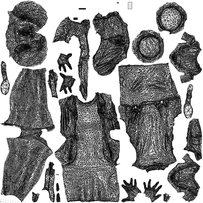 realistic 3D people woman casual standing, render-ready for V-Ray and Corona, FBX OBJ, wireframe top-down view