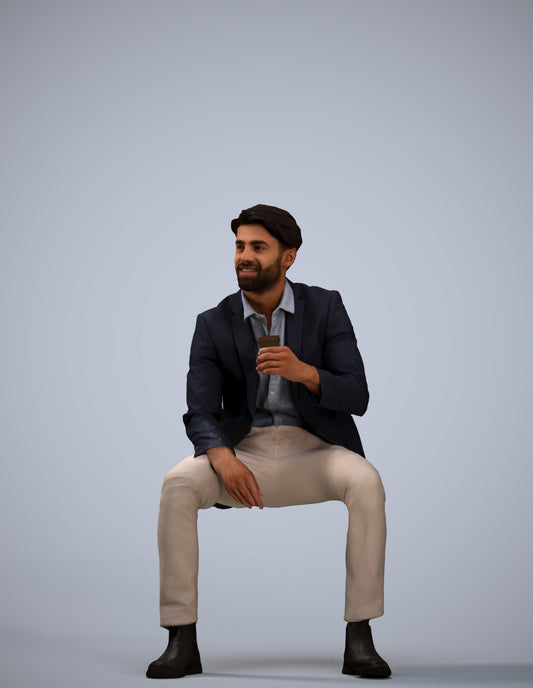 photogrammetry 3D man business, realistic human model archviz FBX
