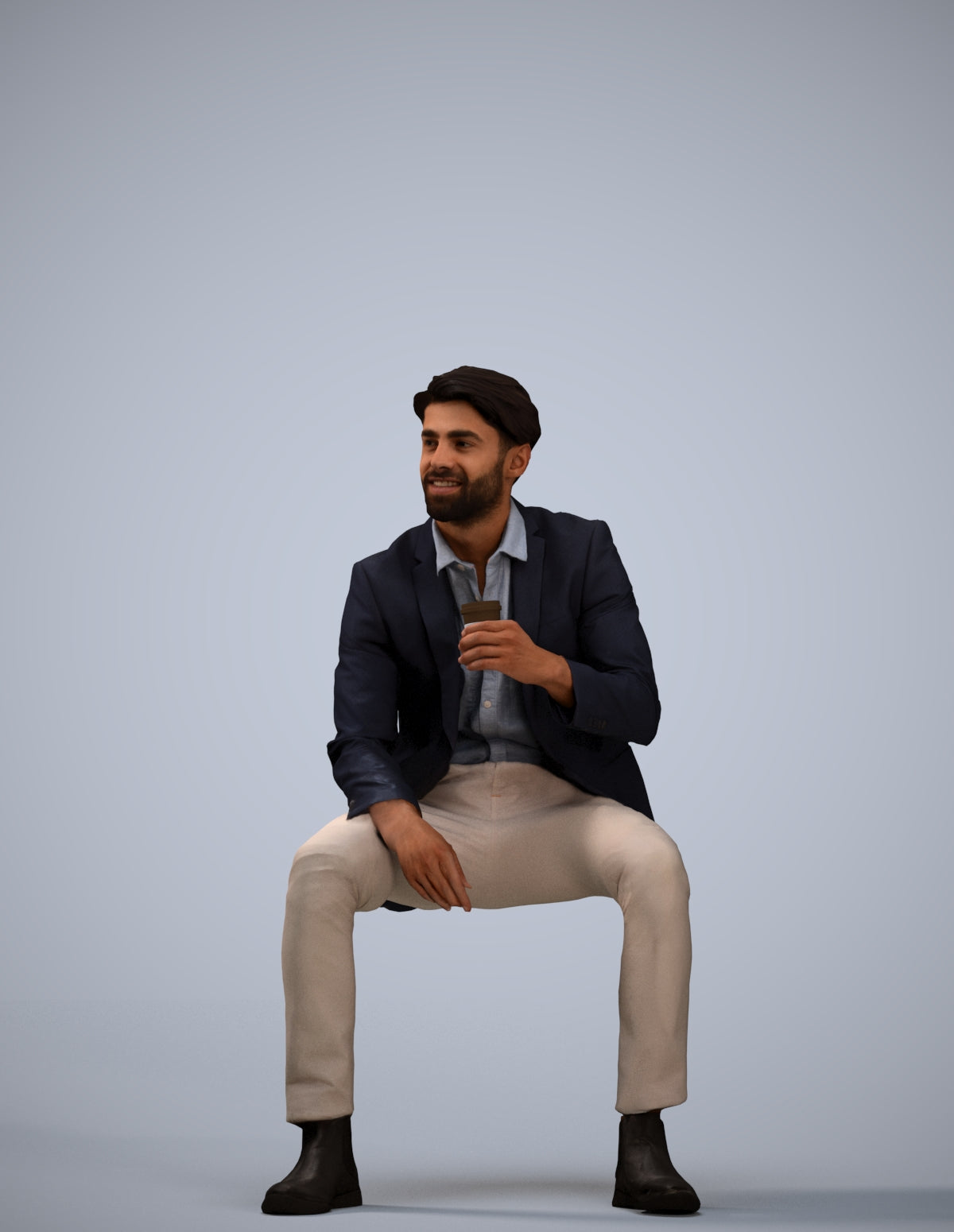 photogrammetry 3D man business, realistic human model archviz FBX
