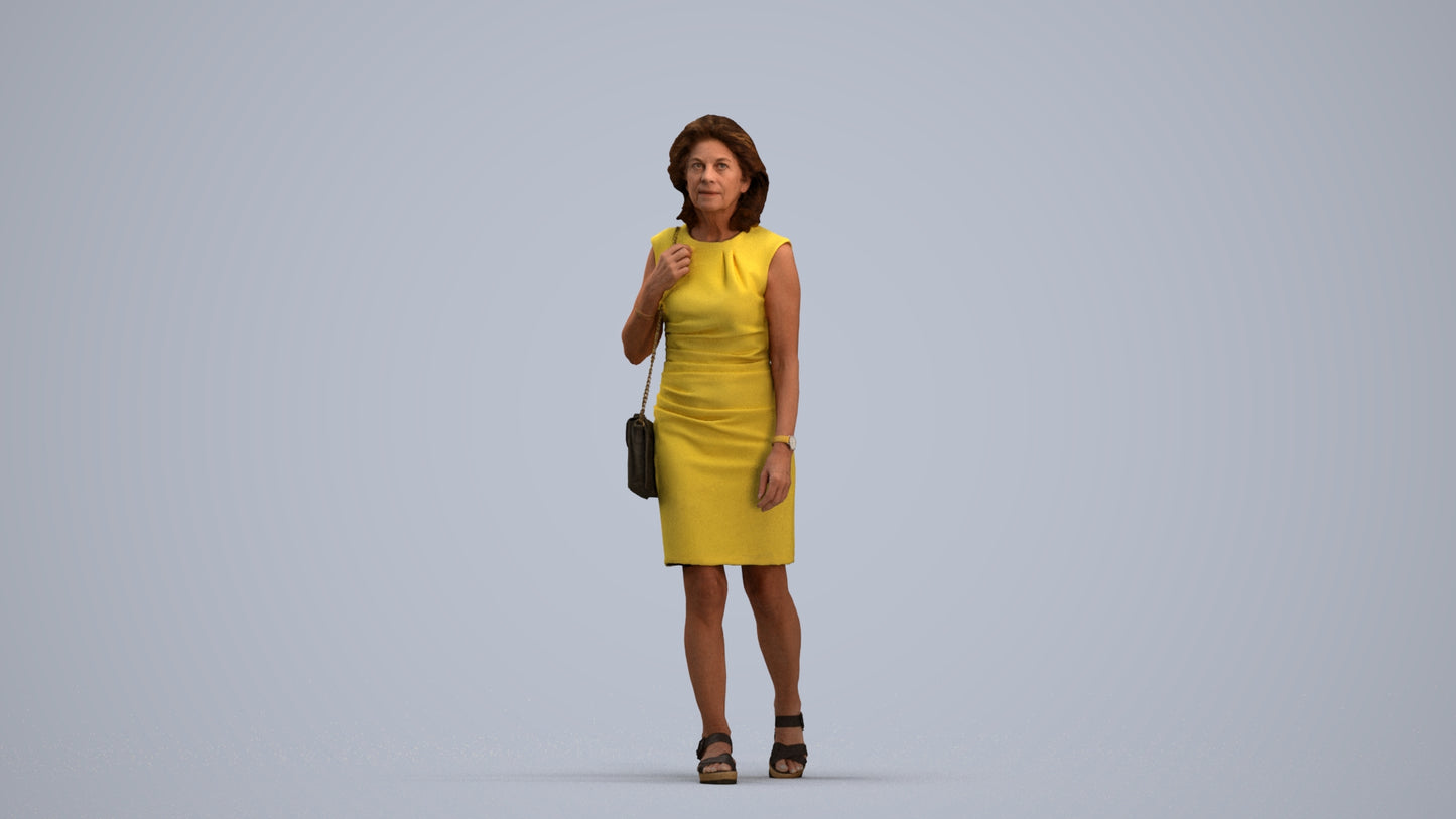 realistic 3D people woman business walking, render-ready for V-Ray and Corona, FBX OBJ, standing pose render
