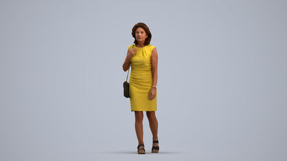 realistic 3D people woman business walking, render-ready for V-Ray and Corona, FBX OBJ, standing pose render
