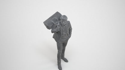 realistic 3D people man business, render-ready for V-Ray and Corona, FBX OBJ, wireframe three-quarter view