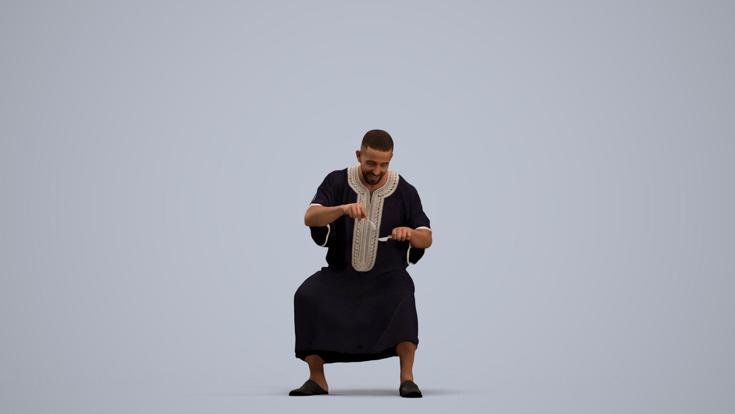 realistic 3D man sitting, scanned archviz people for Blender and 3ds Max, standing pose render