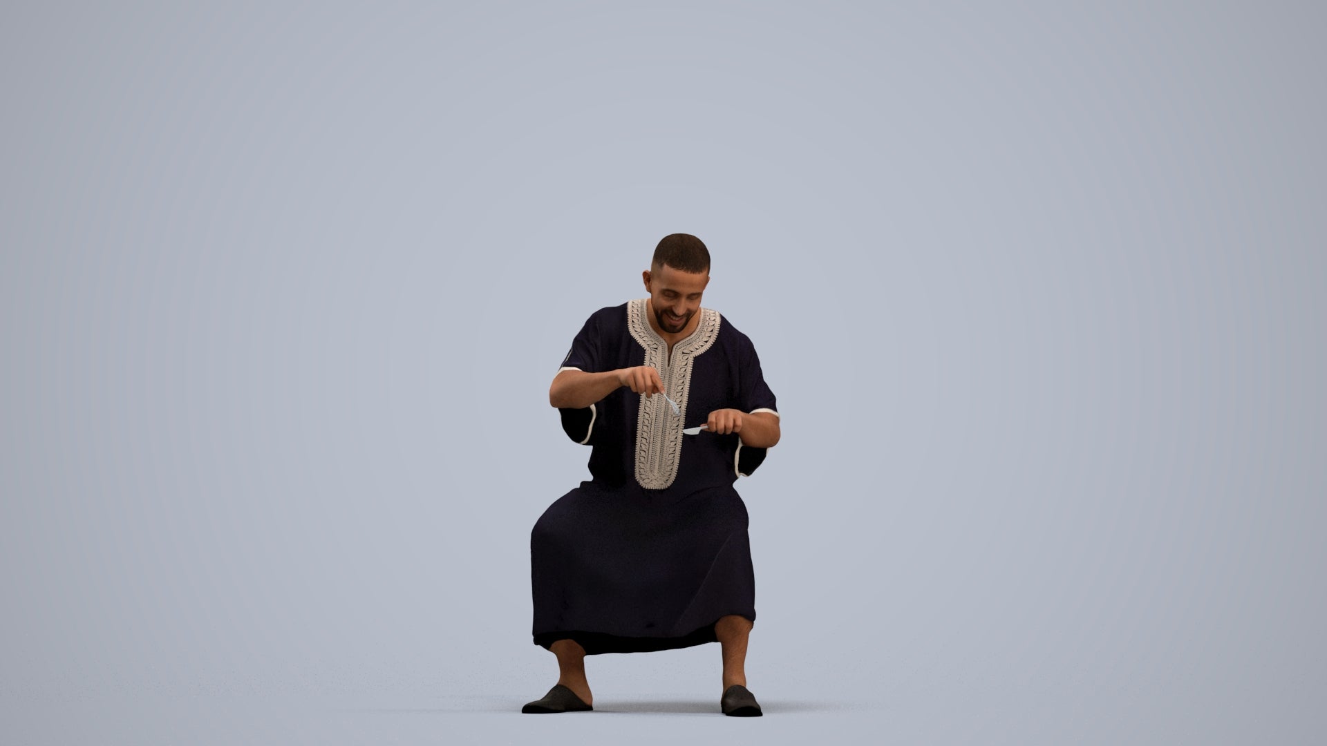 realistic 3D man sitting, scanned archviz people for Blender and 3ds Max, standing pose render