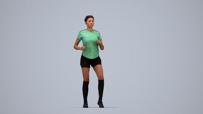 scanned 3D woman sport, photogrammetry people for Enscape and V-Ray, top-down view render