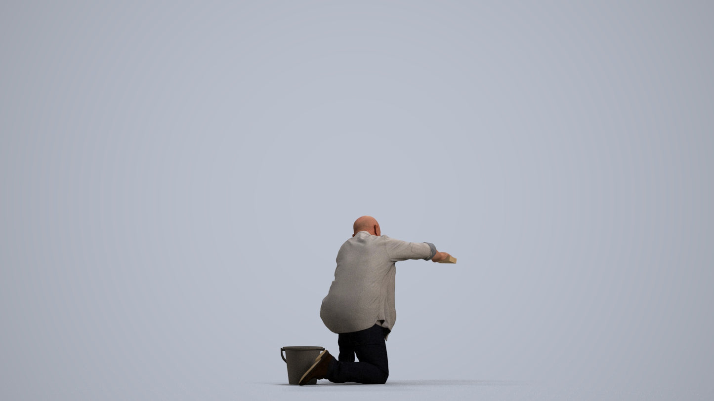 realistic 3D people senior man casual driving, render-ready for V-Ray and Corona, FBX OBJ, front view render