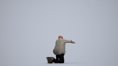 realistic 3D people senior man casual driving, render-ready for V-Ray and Corona, FBX OBJ, front view render