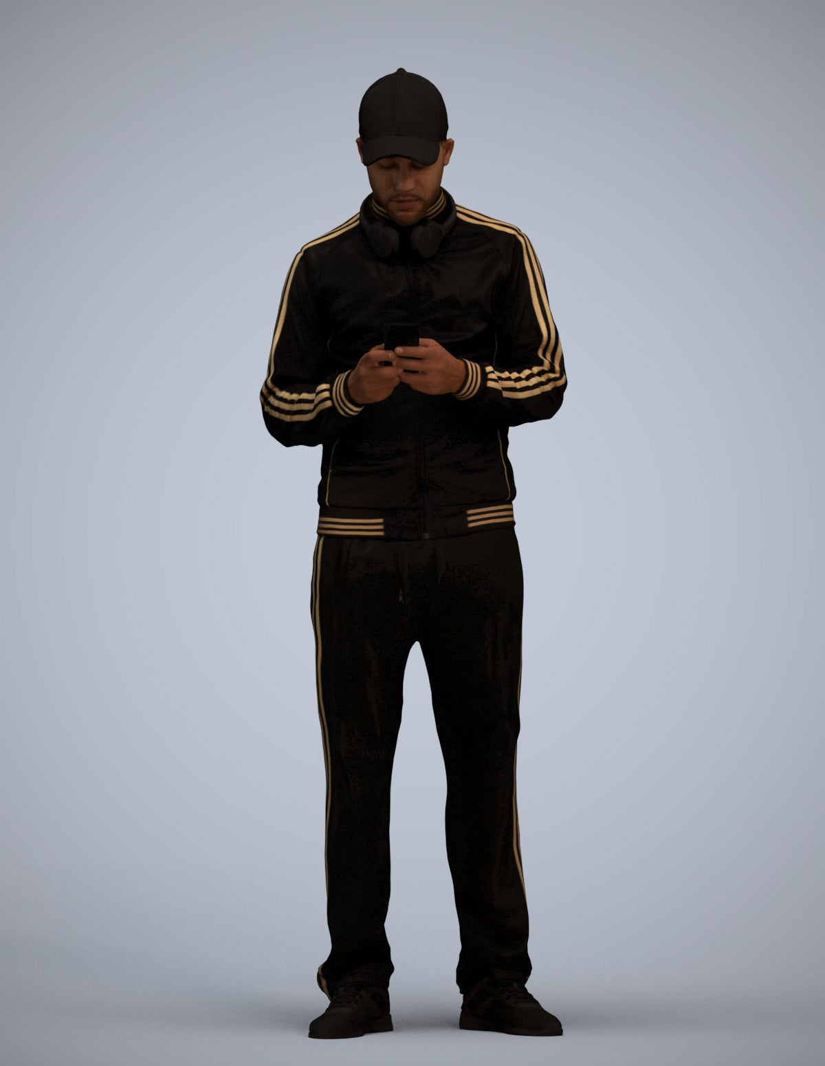 3D human model man sport standing, photogrammetry scanned person for archviz