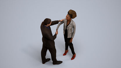scanned 3D woman business, photogrammetry people for Enscape and V-Ray, back view render
