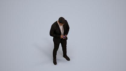 realistic 3D man business, scanned archviz people for Blender and 3ds Max, back view render
