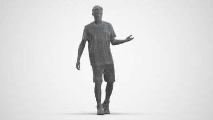realistic 3D man sport, scanned archviz people for Blender and 3ds Max, three-quarter front view render