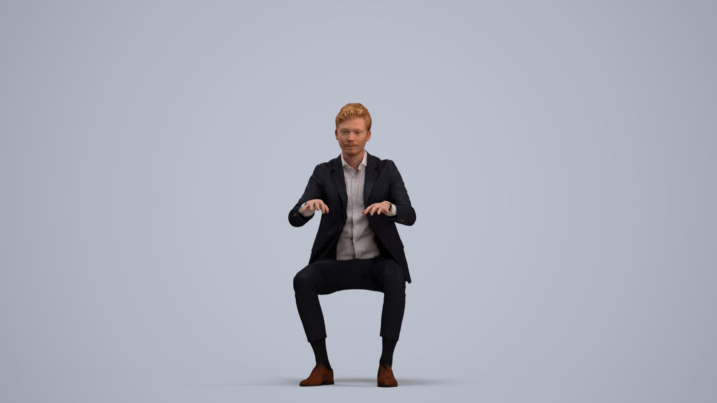 photogrammetry 3D man business, realistic human model archviz FBX, standing pose render
