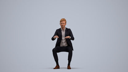 photogrammetry 3D man business, realistic human model archviz FBX, standing pose render