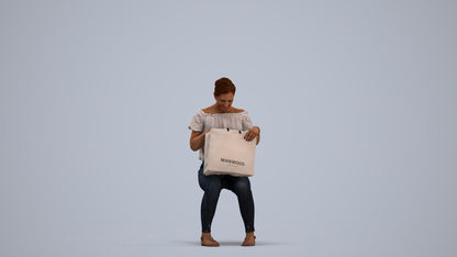 realistic 3D people woman business shopping, render-ready for V-Ray and Corona, FBX OBJ, standing pose render