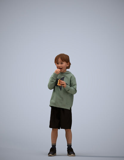 3D scanned boy kids casual, photorealistic archviz people for Enscape and SketchUp
