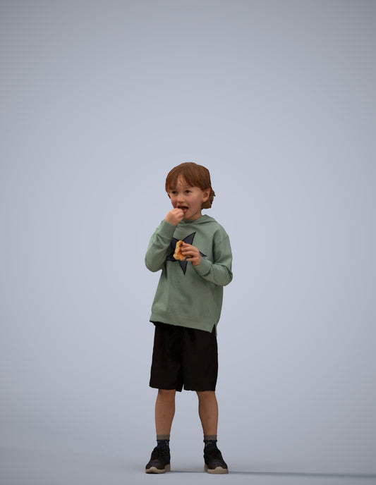3D scanned boy kids casual, photorealistic archviz people for Enscape and SketchUp