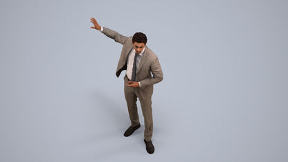3D scanned man shopping business, photorealistic archviz people for Enscape and SketchUp, back view render