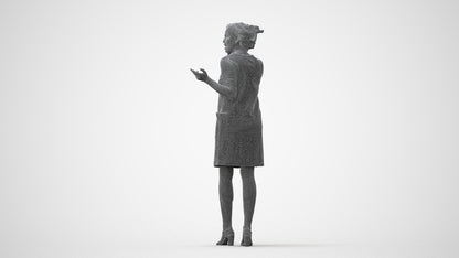 realistic 3D human woman business walking, archviz people FBX OBJ for Blender, square thumbnail
