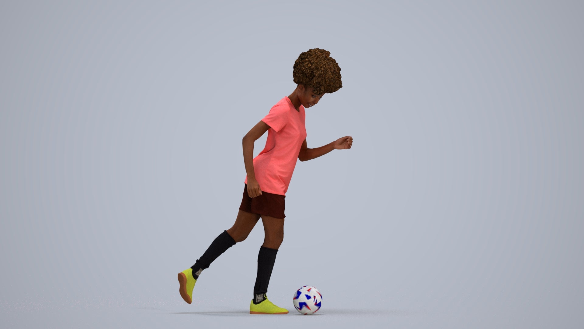 3D people model woman sport, scanned human for 3ds Max rendering, standing pose render